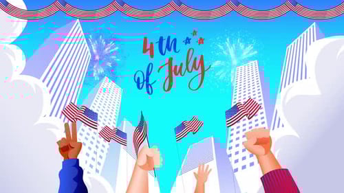 Animated Fourth of July Patriotic Celebration Background