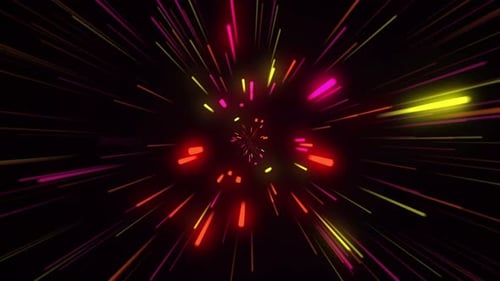 Abstract Neon Speed Lines Tunneling Through Space