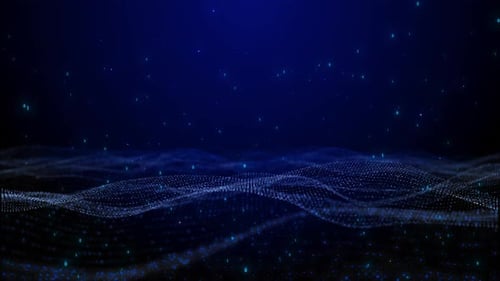 Digital Matrix Technology Cyberspace Data Flow Blue Digital Glowing Grid Clean Business Corporate