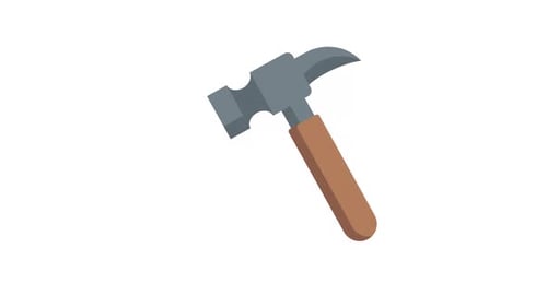 Flat Design Hammer Tool Reveal Animation