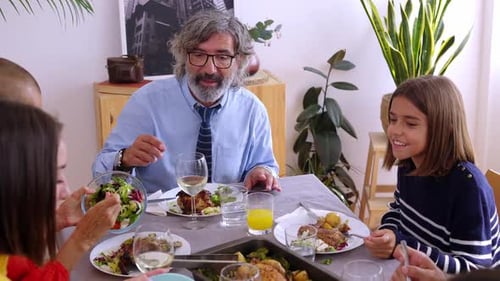 Family Mealtime at Home Together