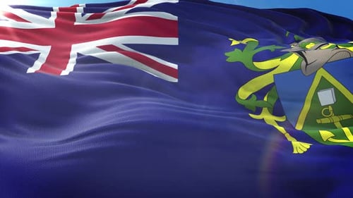 Pitcairn Islands Flag Waving Animation