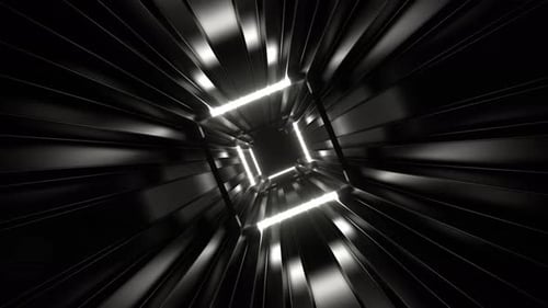 White Corrugated Neon Strobe Tunnel Background Vj Loop In 4K