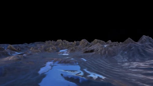 Cinematic Mountains Landscape On Alpha Channel
