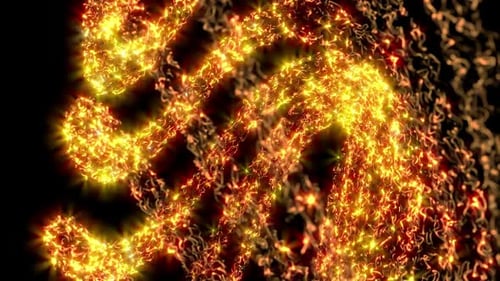 Energetic Golden Particle Swirl Abstract Loop Background