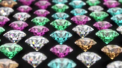 Elegant Looping Background of Sparkling Multicolored Diamonds