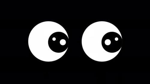 Animated Cartoon Eyes with Dynamic Flat Design Pupil Movements