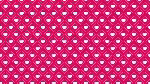 Animated Flat Design Hearts Pattern Loop Background