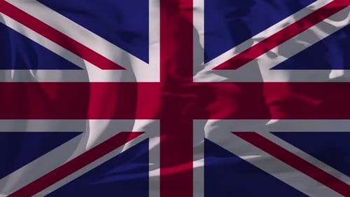Realistic United Kingdom Flag Waving Loop Background