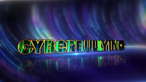 Cyberbullying Futuristic Neon Text On Cybernetic Canvas