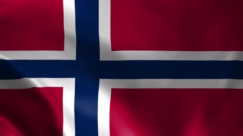 Realistic Norway Flag Waving Seamlessly in Wind