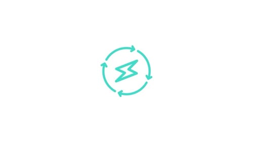 Animated Renewable Energy Cycle Icon in Flat Design Style