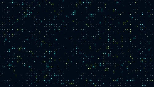Abstract Digital Grid Background with Flickering Glowing Dots