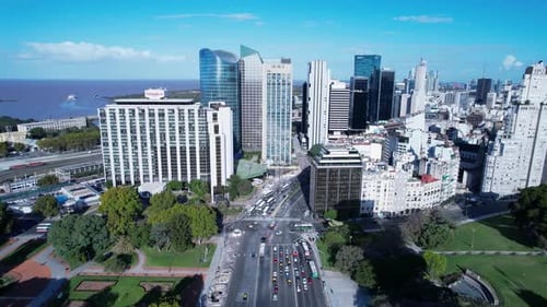 Buenos Aires Argentina. Downtown landscape of tourism landmark city.
