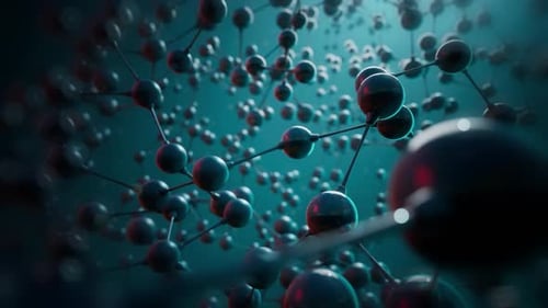 Abstrakte Molekülstruktur mit verbundenen Atomen und Bindungen