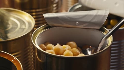 Chickpeas Close Up Food Background Chickpeas Texture Macro Raw Cereal Healthy Food