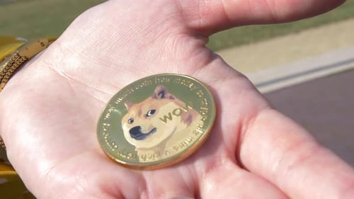 Prendre un jeton Dogecoin de la paume de la main