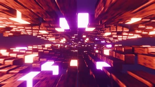 New Neon Orange And Pink Stone Moved Wall Vj Loop Background