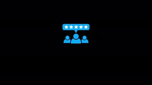 Animated Flat Design People Icons with Five Star Rating