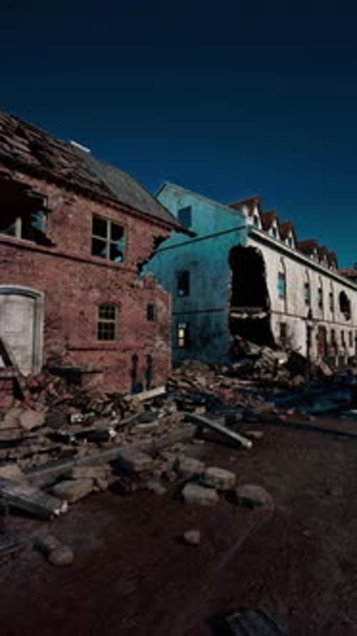 Abandoned Building in Desolate Field