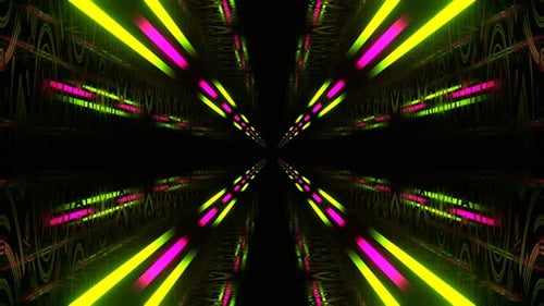 Light Green And Pink Extraterrestrial Neon Glow Cyber Highway Background VJ Loop In 4K