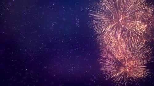 Sparkling Fireworks Display on a Starry Night Background
