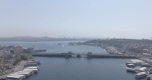 Istanbul Galata Tower and Bridge Aerial View 5