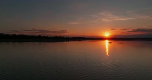 Golden Sunset Over the Lake
