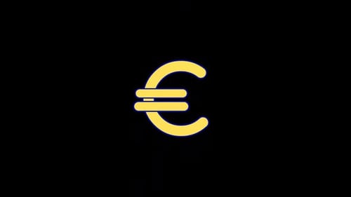 Animated Euro Currency Symbol 3D Reveal