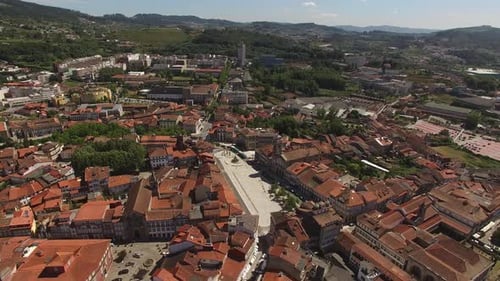 Aerial View of the Beautiful City of Guimarães in Portugal