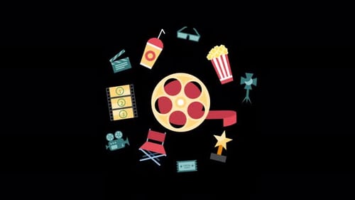 2D Cartoon Movie Elements Round Alpha Channel 4K