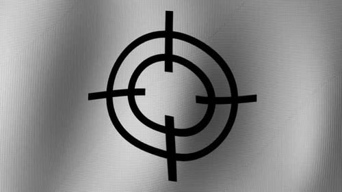 Black Arrow Icon Wave Background Loop