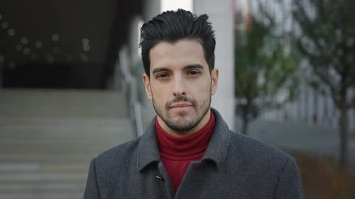 Stylish Man Close-Up in Urban Setting