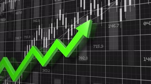 Steigender Pfeil zeigt positive Geschäftstrends