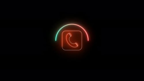 Neon telephone icon animationVd1756