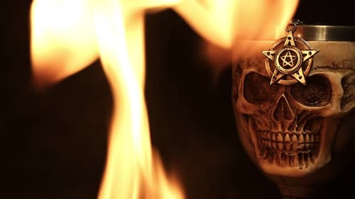 Sinister Skull Goblet with Star Emblem by Flame