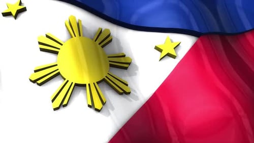 Realistic Waving Philippine Flag 3D Animation