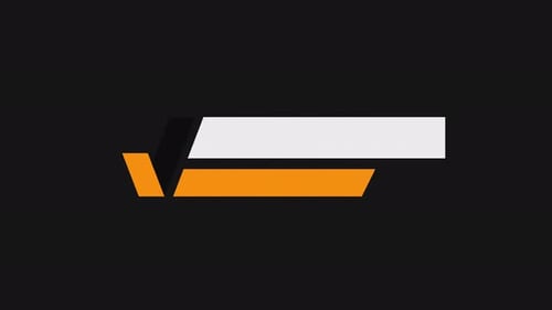 Modern orange and white logo on black background