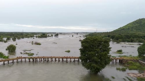 River Kaveri near Shivanasamudra Falls on the borders of Malavalli, Chamarajanagara, in Karnataka, I
