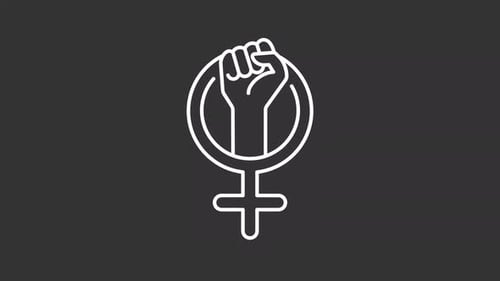 Feminist Fist Symbol Outline Graphic