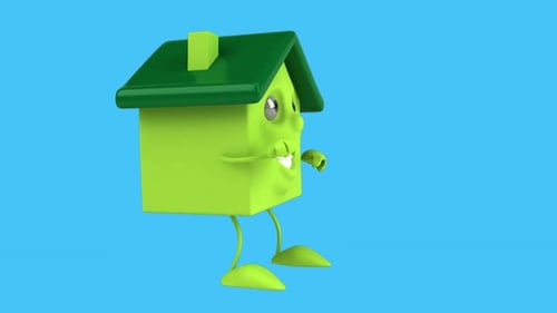 Fun 3D cartoon house dancing (with alpha channel included)