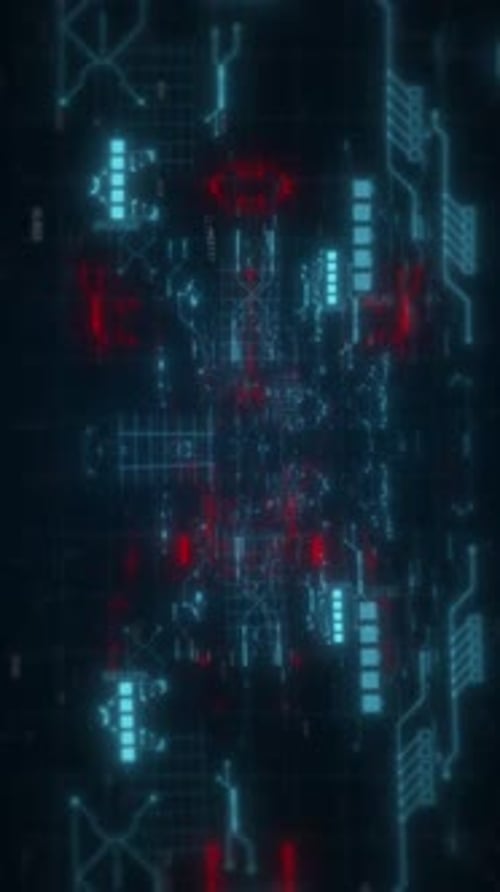 Futuristic Digital Circuit Board Background Loop
