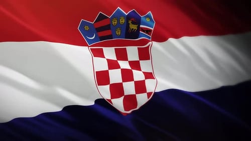 Croatia Flag Realistic Waving Animation