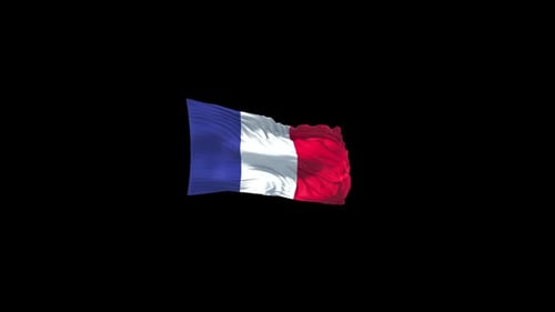 Waving French Flag Realistic Animation Loop
