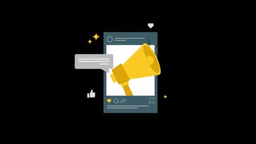 Flat Design Social Media Announcement Post Animation