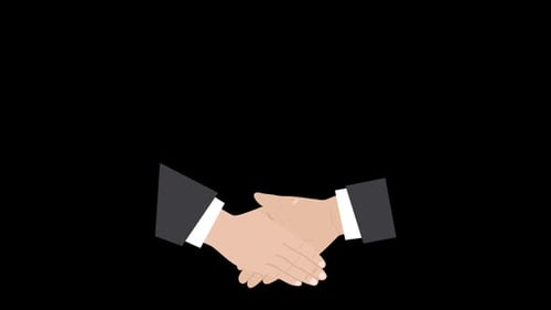 Businessman Shake Hands and Deal on Coins Alpha Channel