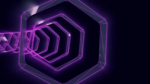 Neon Cyber Tunnel VJ Loop 3D Modern Retro Wallpaper Background