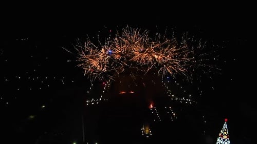 Aerial view of fireworks