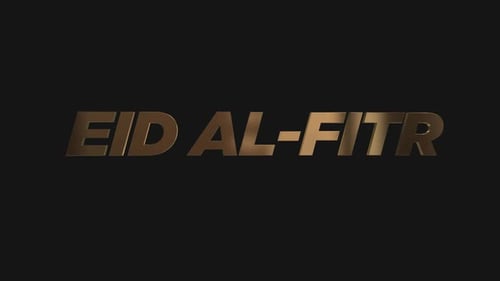 Eid Al Fitr Gold Text Alpha Channel
