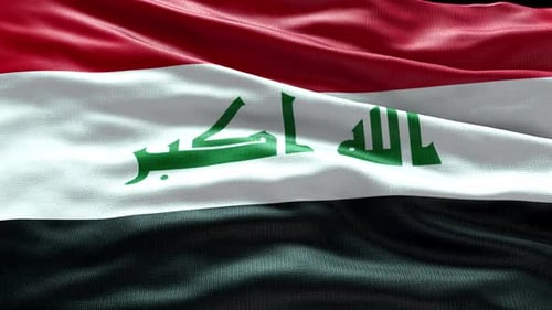 Seamless Loop of Waving Iraq Flag with Realistic Fabric